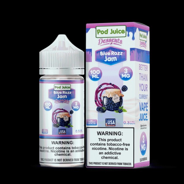 Pod Juice Desserts Blue Razz Jam TF 100ml Vape Juice